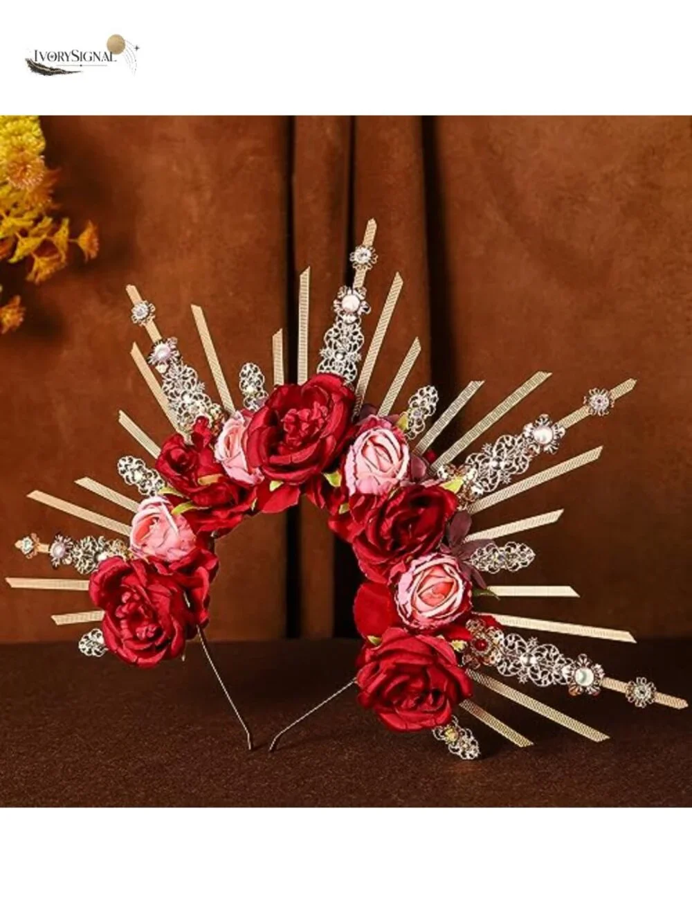 Handmade Halo Crown Flower Headpiece for Women Renfaire Woodland
